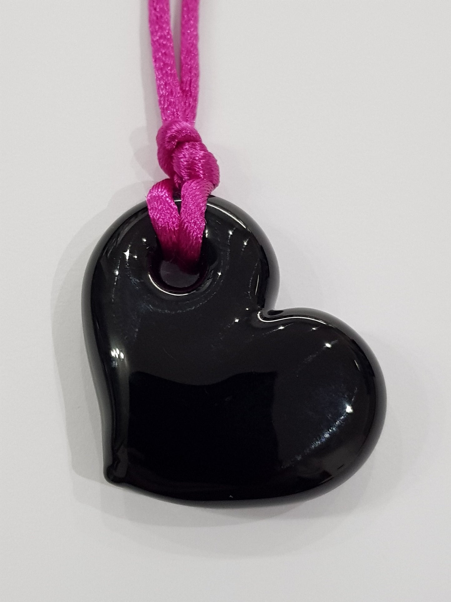 BLACK HEART Cuore Nero in vetro di Murano lavorato a lume.