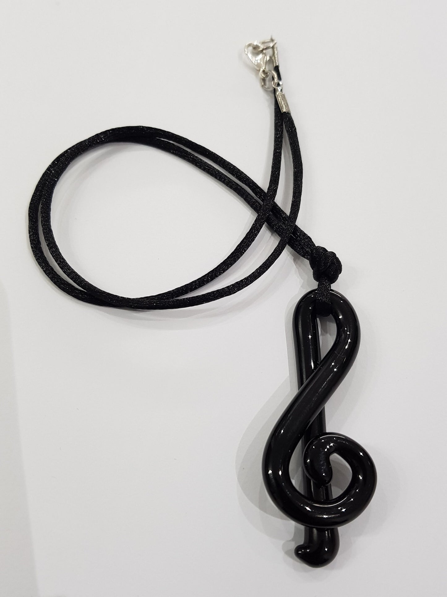 Chiave di violino in vetro di Murano lavorato a lume.