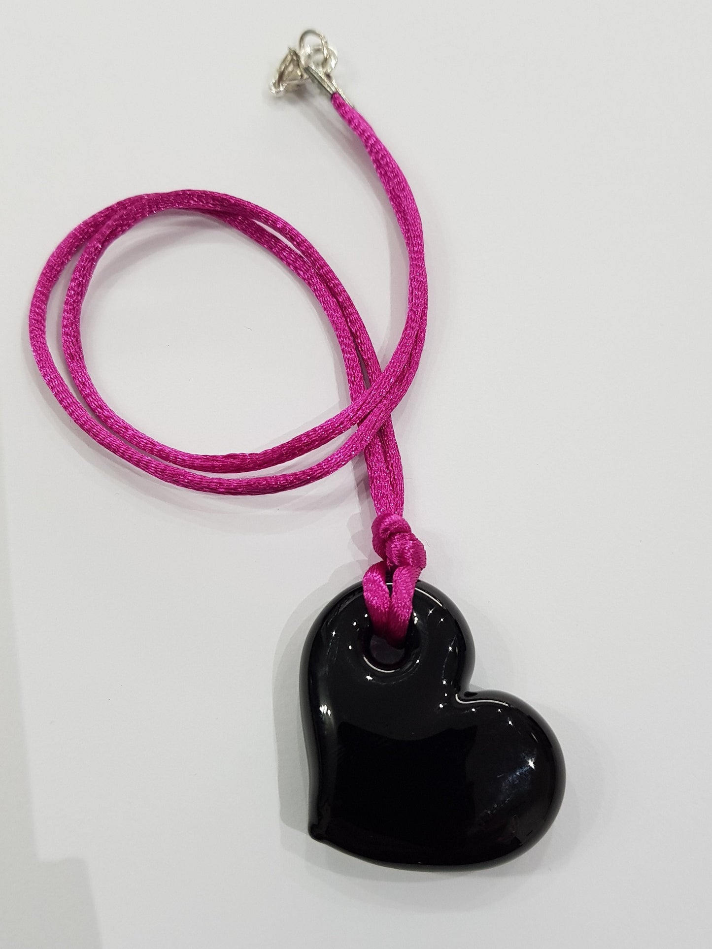 BLACK HEART Cuore Nero in vetro di Murano lavorato a lume.