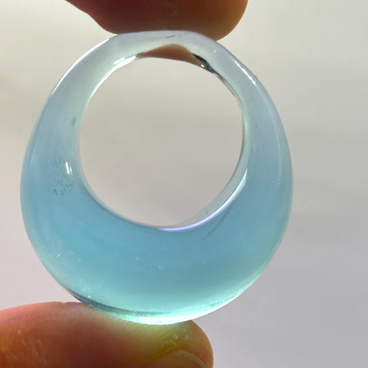 Anello ACQUA in vetro di Murano , colore acquamare chiarissimo trasparente.