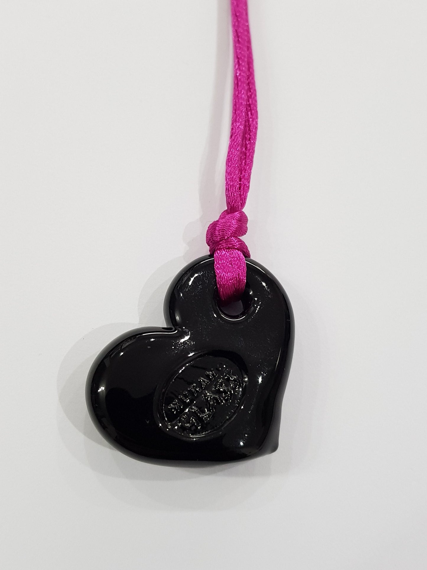 BLACK HEART Cuore Nero in vetro di Murano lavorato a lume.
