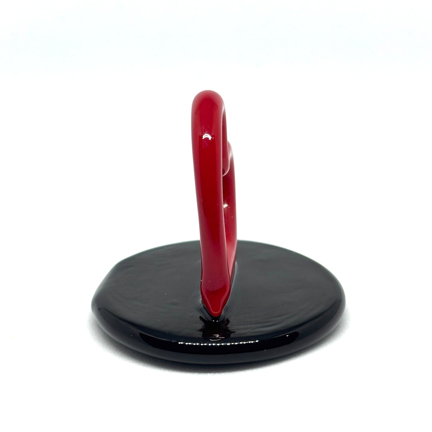 Cuoricino rosso. In vetro di Murano lavorato a lume.