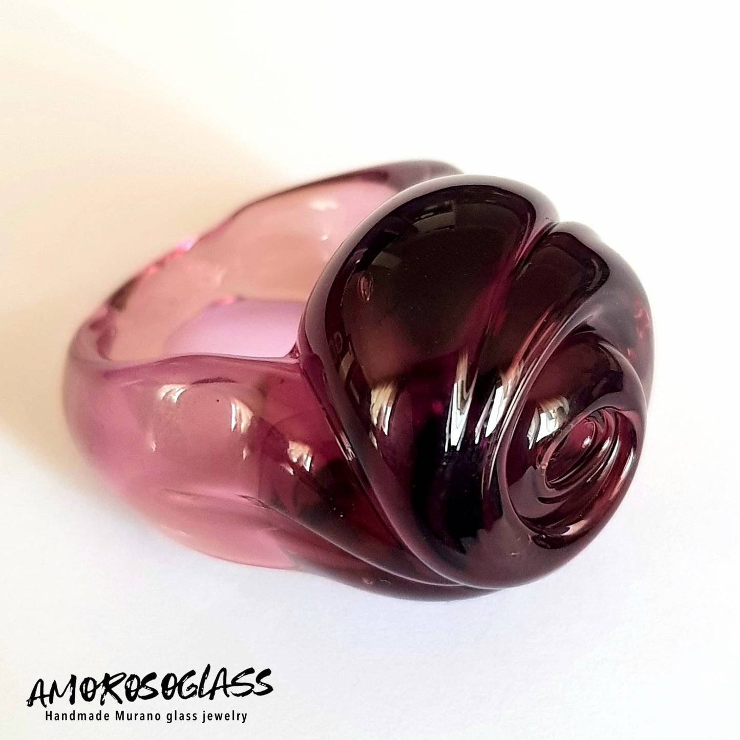 Anello BOCCIOLO in vetro di Murano.