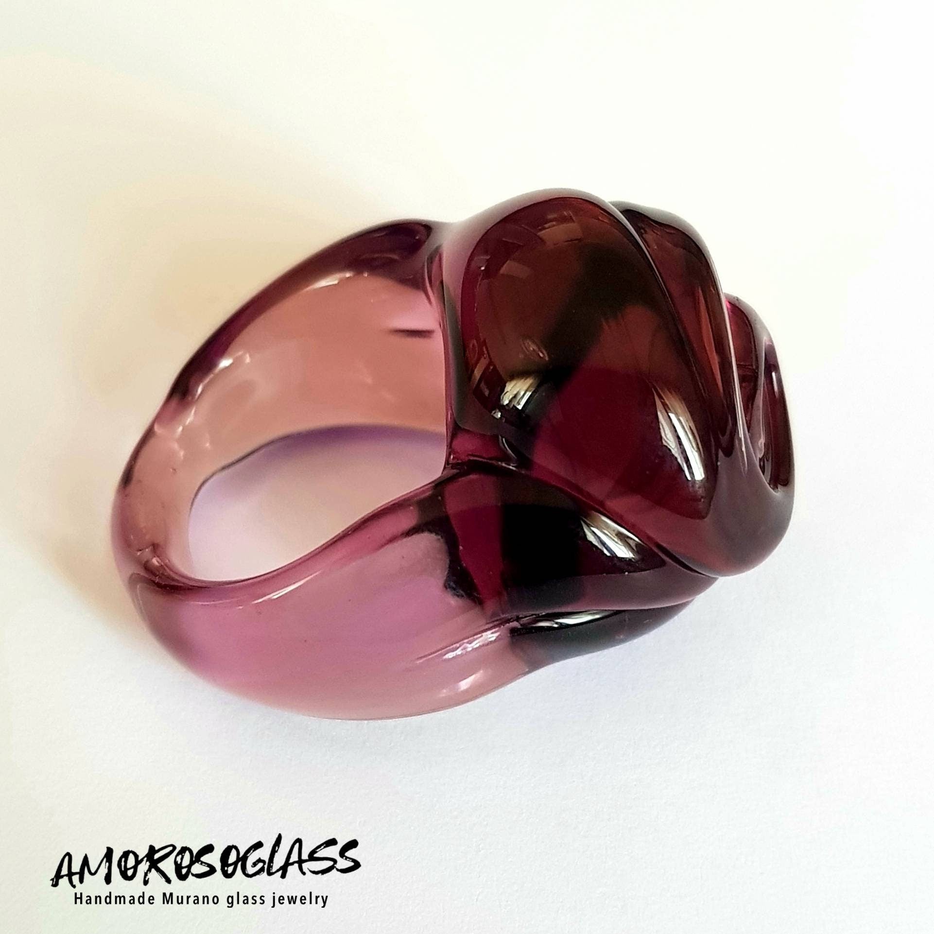 Anello BOCCIOLO in vetro di Murano.